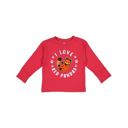 

Inktastic I Love Red Pandas Gift Toddler Boy or Toddler Girl Long Sleeve T-Shirt
