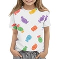 thumbnail image 2 of Ahuyic Summer Toddler Girls Short Sleeve Tshirt,Girls Casual Blouse And Tank Tops,3-14 Years Kids Short Sleeve T-Shirt Round Neck Top For Girls And Boy Tee, 2 of 5