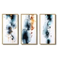 thumbnail image 2 of Designart "Heartbeat Rhapsody Turquoise and Gold Ink Cloud III" Abstract Painting Framed Wall Art Set Of 3 - Turquoise Modern Frame Canvas Set For Living Room Decor, 2 of 6