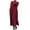 Wine, variant on OSOLU Dresses Solid Color Fashion Women O-Neck Long Sleeve Pullover Lace Loose Large Size Dress Holiday Hawaiian Flowy Sundress