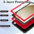 thumbnail image 7 of BMOUO Case for Samsung Galaxy Tab A11+ Plus 11" 2026 / Tab A9+ Plus 11 Inch 2023, Heavy Duty Shockproof Protective Case Cover with Kickstand , Red and Black, 7 of 7
