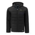 thumbnail image 2 of Men's Cutter & Buck  Black Notre Dame Fighting Irish Evoke Hybrid Eco Softshell Recycled Full-Zip Hoodie Jacket, 2 of 3