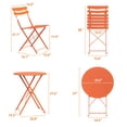 thumbnail image 2 of 3 Piece Patio Bistro Set, Folding Patio Bistro Table and Chairs Set of 2, Outdoor Patio Furniture Set, Metal Structure, No Assembly Need, for Balcony Yard Garden, 2 of 8