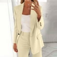 thumbnail image 2 of jtjvou Blazers for Women Casual Oversized Open Front Cardigan Long Sleeve Jackets Business Office Business Suit Blazer Beige L, 2 of 8
