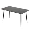 thumbnail image 3 of IVV 55" Dining Table, Modern Rectangular Table with PVC Marble Surface and Metal Legs, Kitchen Table for Home Office, Black, 3 of 7
