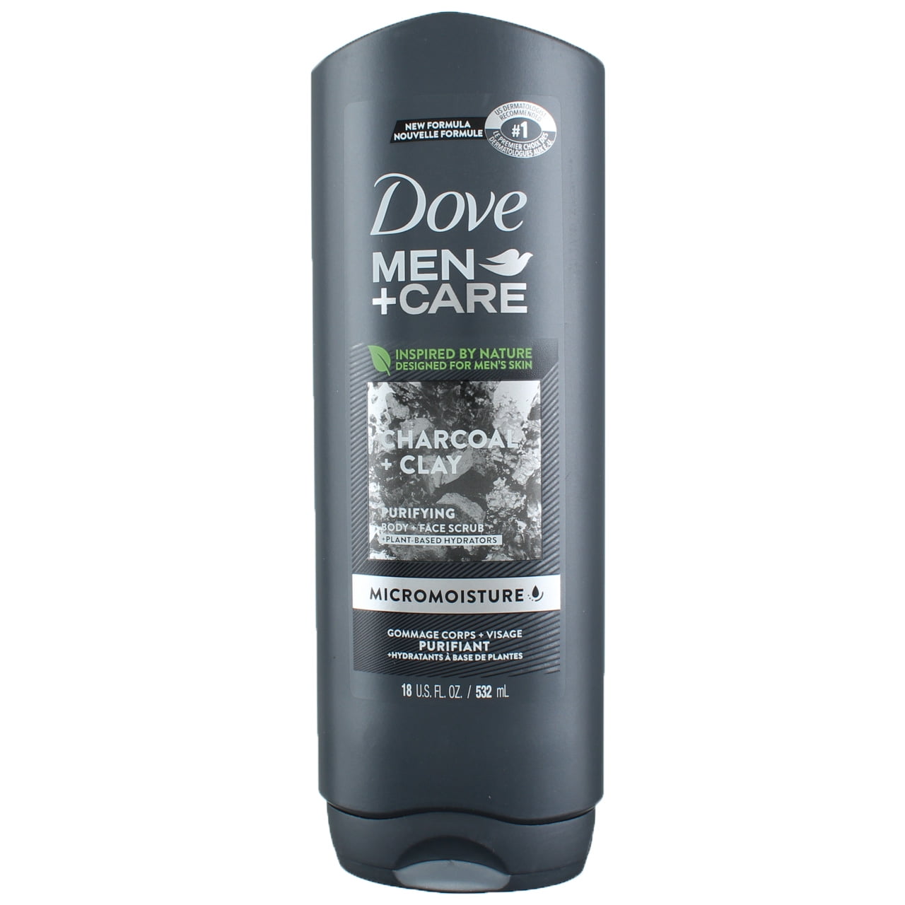 Dove Men+Care Elements Body & Face Wash, Charcoal & Clay 18 oz (Pack of 3)