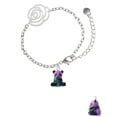 thumbnail image 2 of Delight Jewelry Resin Purple Panda Bear Silver-tone Flower Link Chain Bracelet, 6.75"+2" Extender, 2 of 4