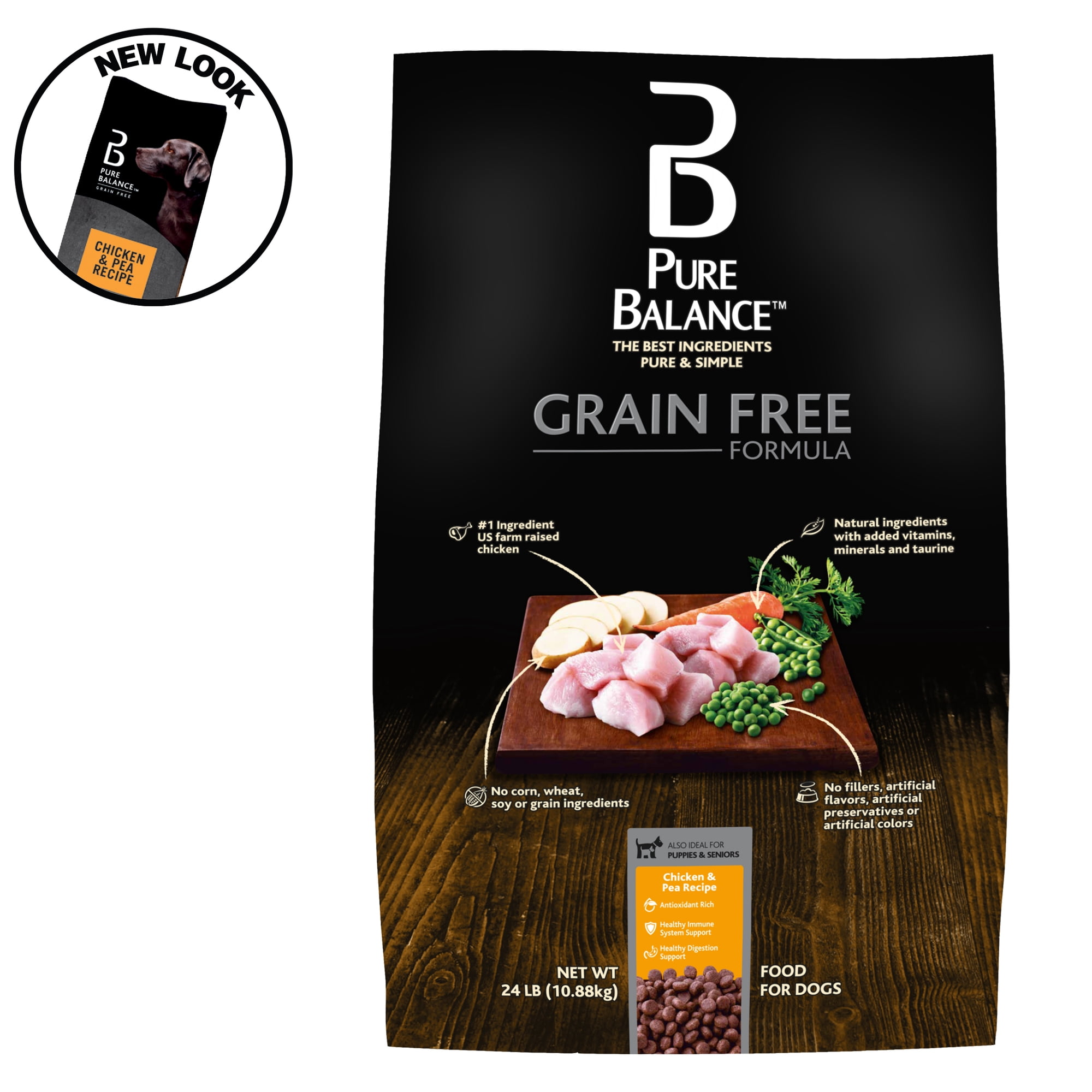 Pure Balance Grain-Free Chicken and Pea Dry Dog Food, 24 lb