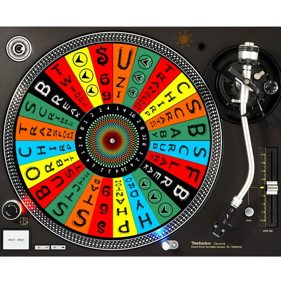 KuzmarK™ 12" DJ Turntable Slipmat - Spin The DJ Scratch Wheel