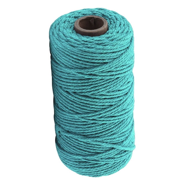 Bewildely 1 rollo de cuerda de algodón hecha a mano, 3mm de diámetro, cuerdas artesanales tejidas de un solo Color, 100m Artesanía lago azul Bewildely HA5320-11B