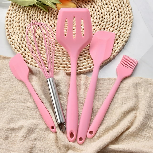 Mistaha 5PCS Kitchen Cooking Utensil Set Silicone Cooking Utensil Set Non-stick Kitchen Utensils Cookware Set Heat Resistant Kitchen Gadgets Utensils Set Practical Kitchen Tools