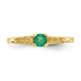 thumbnail image 5 of 14K Yellow Gold Ring Band Birthstone (05) May Emerald Green, Size 6, 5 of 5