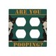 thumbnail image 1 of Spshian Fun Black Cat Are You Pooping - Cubiertas de salida para interruptor de luz dúplex de 2 bandas, decorativas, Gfci, cubiertas de placa de pared, lindo gato, receptáculo eléctrico, placa frontal, 1 of 1
