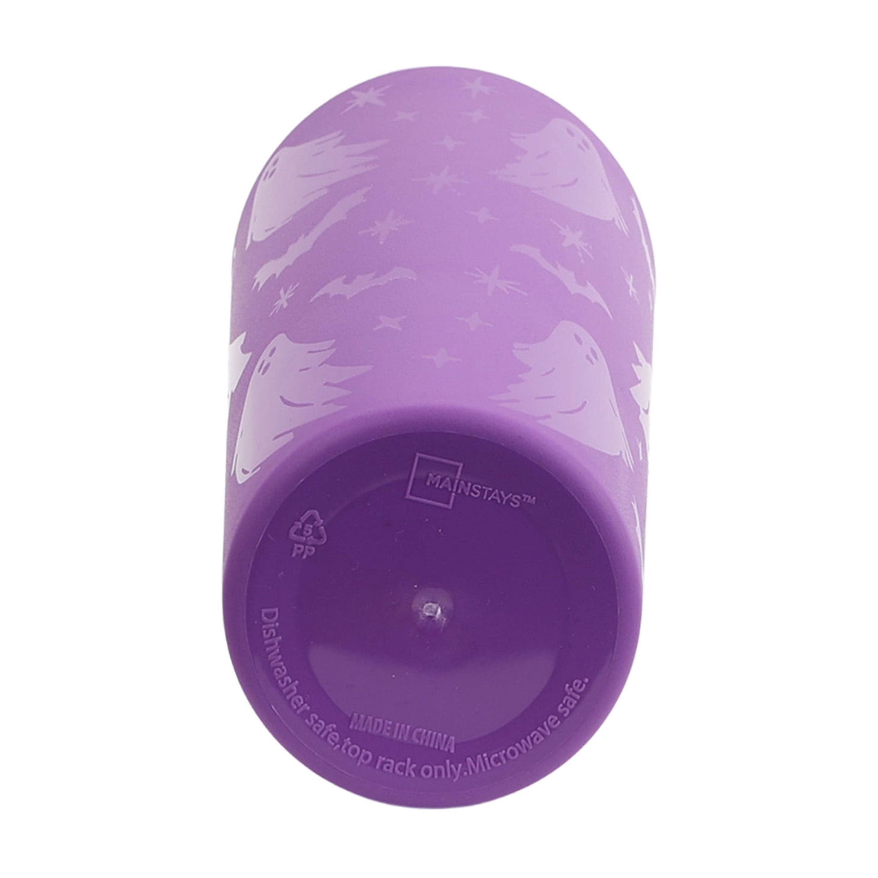 Mainstays 26 Ounce Round Plastic Etched Ghost Tumbler, Purple