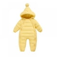 thumbnail image 1 of GYRATEDREAM 0-12M Baby Winter Snowsuit Hooded Down Jumpsuit Puffer Coat Jacket Zipper Padding Onepiece, 1 of 3