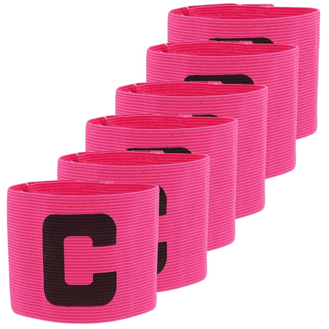 KAKOWELY 6Pcs Captain Arm Band For Youth Players Solid Colored Nylon C Shaped Warmth Protection