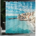 thumbnail image 4 of Ambesonne Turquoise Shower Curtain, Seascape Ocean Coast, 69"Wx70"L, Turquoise, 4 of 5