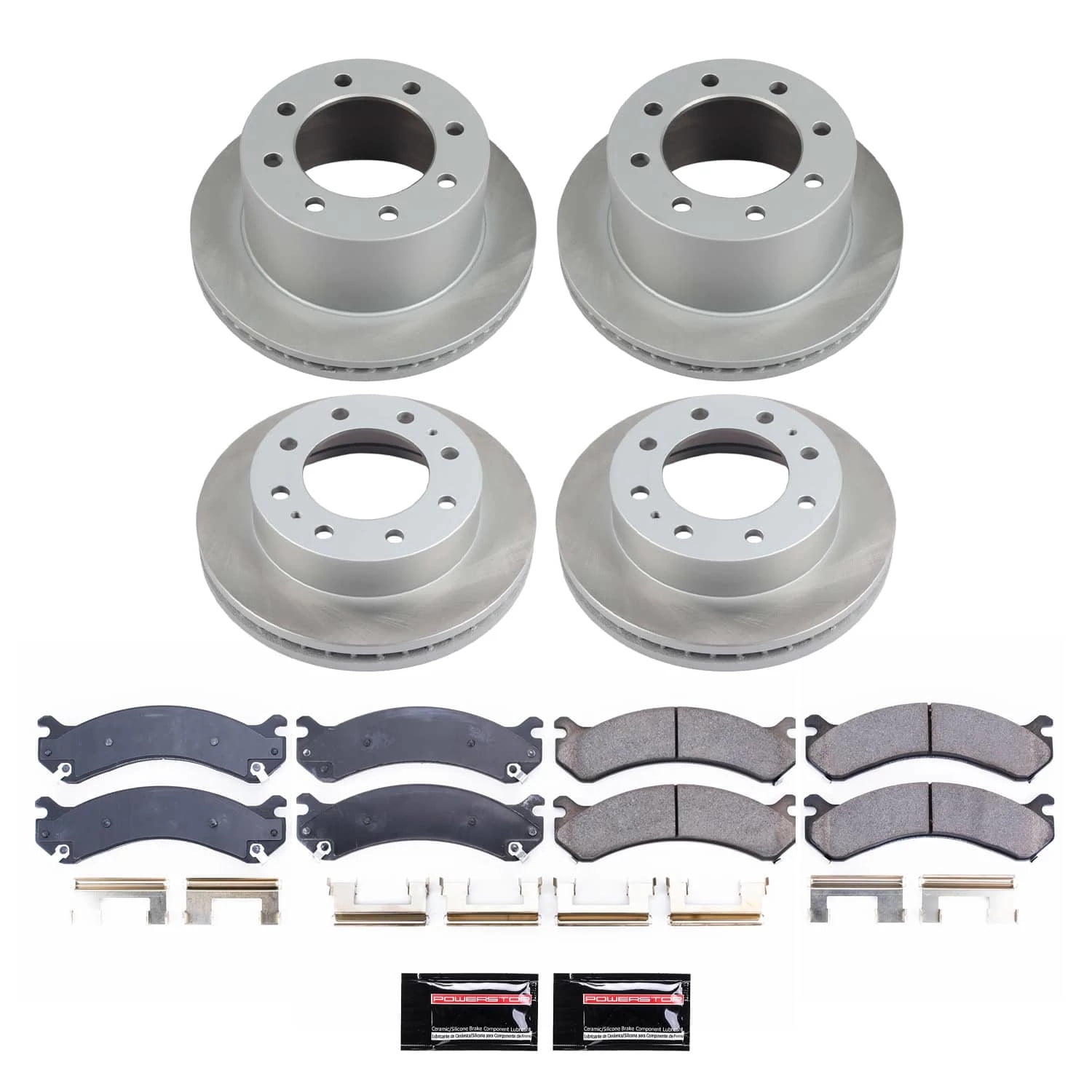 PowerStop Front and Rear Semi-Coated Rotor and Low-Dust Ceramic Brake Pad Kit SC5338