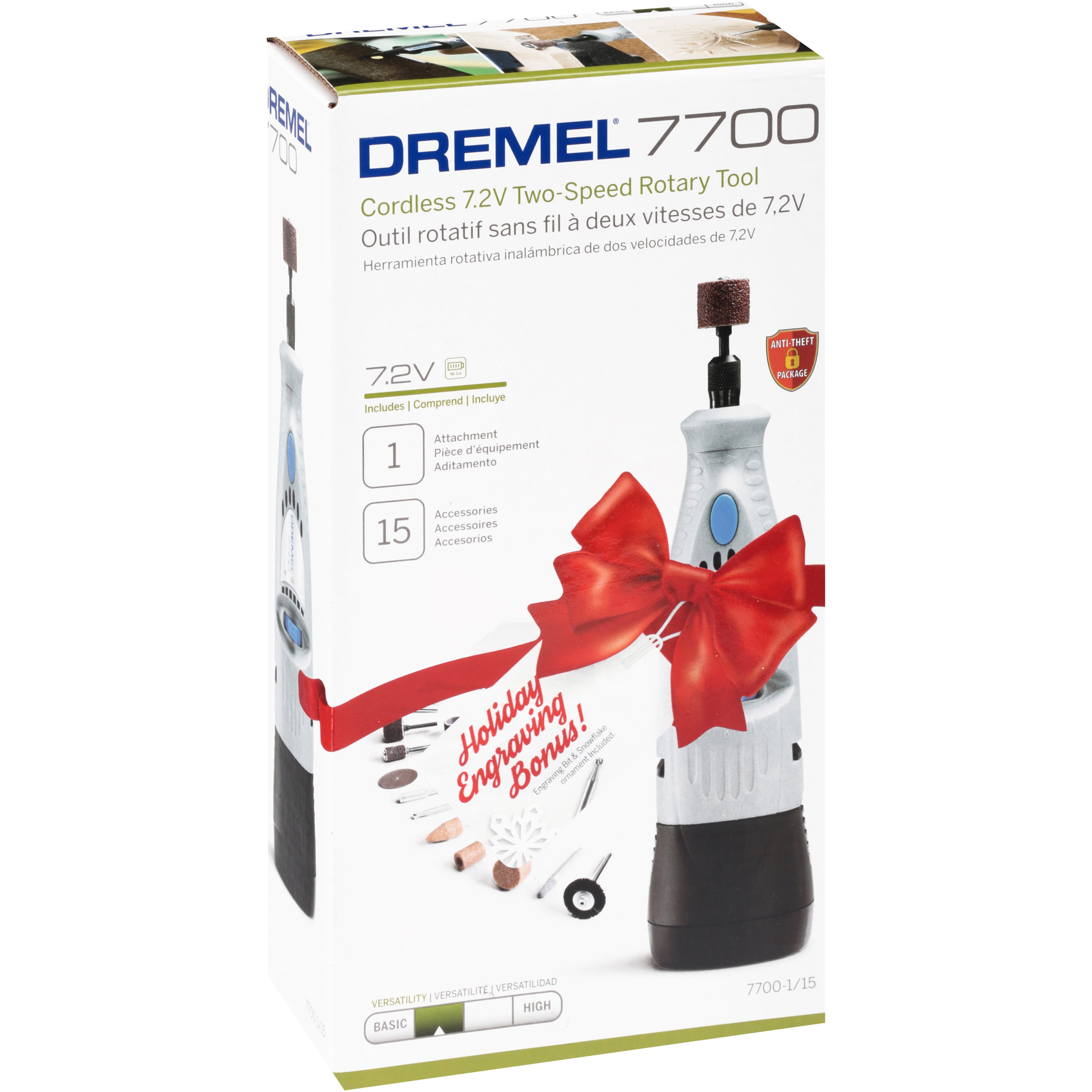 Dremel MultiPro 7700-1/15 Cordless Rotary Tool Kit, 7.2 V, Ni-Cd
