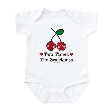 

CafePress - Doubly Sweet Cherry Twin Onesie - Baby Light Bodysuit Size Newborn - 24 Months