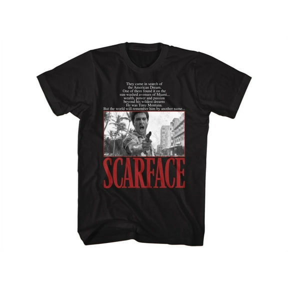 Scareface 80s Movie Tony Montana They Came In Search of The American Dream Adult Short Sleeve T-Shirt Graphic Tee