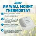 thumbnail image 2 of Camco RV Home Thermostat, Wall Mount Dial, Temperature Control Heat, White, 2 of 8