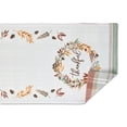 thumbnail image 3 of Fall Harvest Embroidered Thankful Table Runner - 72" - White and Brown, 3 of 3