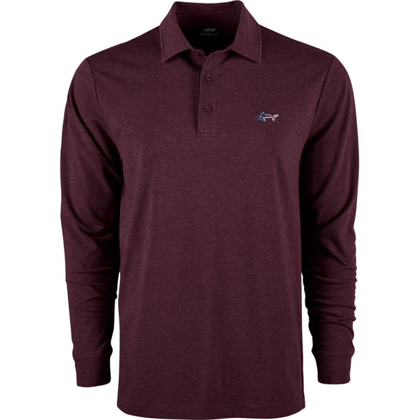 Greg Norman Mens Logo Long Sleeve Polo Shirt Red XL