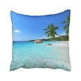 thumbnail image 1 of ABPHQTO Blue Palm Anse Lazio Beach At Praslin Island Seychelles White Tropic Tree Ocean Sea Funda de almohada Funda de cojín 40x40 cm, 1 of 1