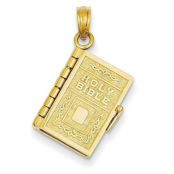 14k Yellow Gold 3D Lord's Prayer Bible Pendant Charm