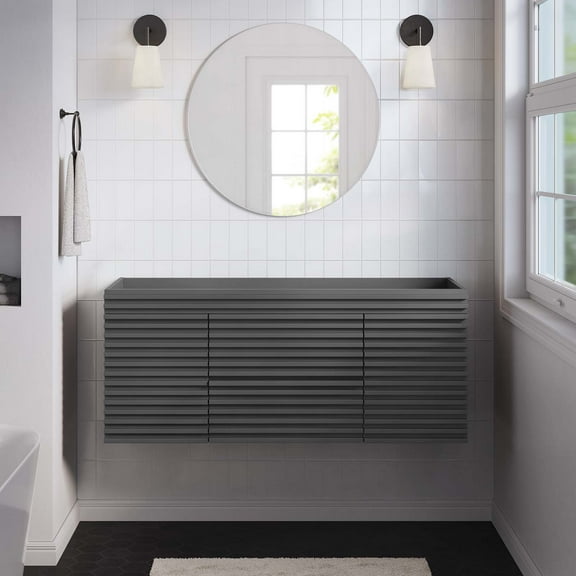 Modway Render 48" Single Sink Compatible (Not Included) Bathroom Vanity Cabinet in Gray