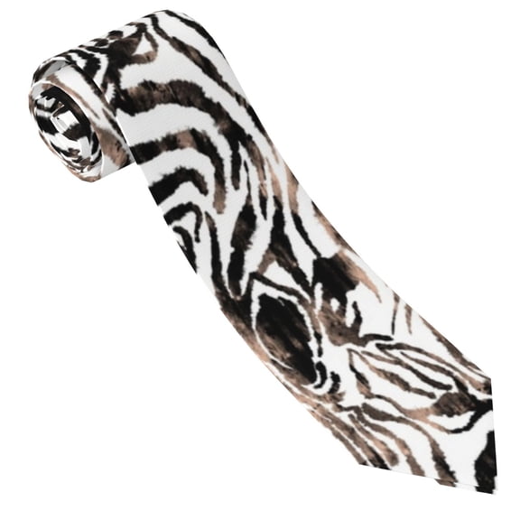 Xecao Leopard And Zebra Print Tie For Men Necktie Woven Jacquard Neck Ties,Classic Men's Tie