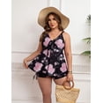 thumbnail image 3 of a.Jesdani Women Plus Size Tankinis Swimsuits Flowy Swimwear with Boyshorts Two Piece Bathing Suits for women Orange Floral 3XL, 3 of 12