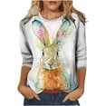 thumbnail image 1 of Blusa informal de manga larga con cuello redondo y estampado de animales novedosos para mujer Fridja  czfsfas1225, 1 of 5