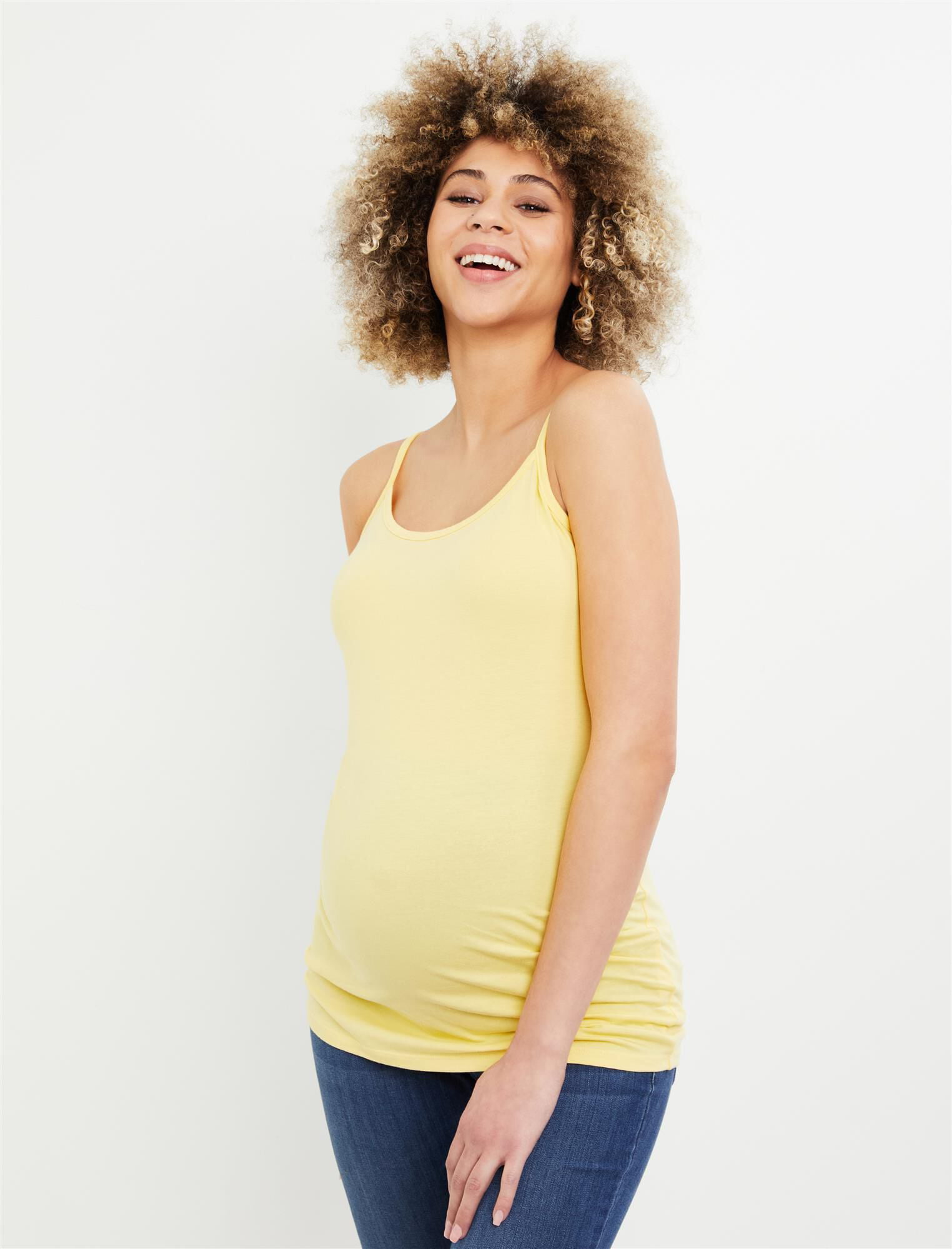 Motherhood Maternity Womens Seamless Side Ruched Tank Top Cami Shirt