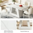 thumbnail image 4 of Tribesigns 63-Inch Dining Table for 4 to 6 People, Modern Rectangular Dining Room Table, Wooden Faux Marble Dinner Table with Sturdy Base, 4 of 7