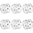 thumbnail image 1 of Juego de 6 servilleteros de metal TUNC diseño hueco plateado Sencillez, 1 of 5