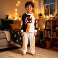 thumbnail image 2 of XAOFW Boys Girls Halloween Pajamas Cartoon Print Long Sleeve Tops Pants Toddler Kids Fall Winter Cozy Sleepwear 3-4 Years, 2 of 5