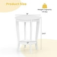 thumbnail image 2 of Costway 2-Tier End Table 18'' Round Compact Sofa Side Nightstand with Storage Shelf White, 2 of 9