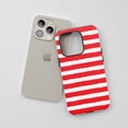 thumbnail image 3 of Brushstroke Stripes For All iPhone Series Tough Phone Case Grunge Red White, 3 of 7