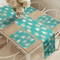 thumbnail image 2 of Ambesonne Bear Table Runner & Placemats, Funny Animals and Bees, Placemat 4 pcs + Runner 16"x90", Turquoise Tan and Beige, 2 of 2