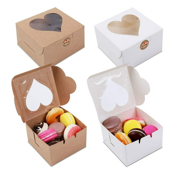 Cupcake Boxes - Visible Mini Individual Paper Cake Packing Case, 10 Pack