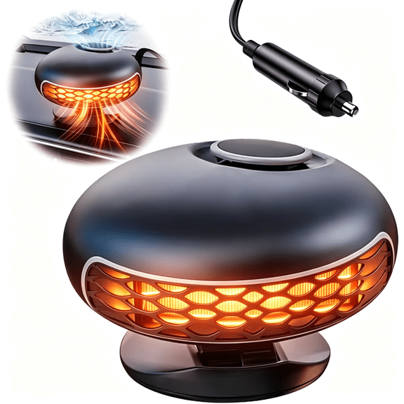 2 in 1 Fast Heating and Cooling Car Heaters , Portable Car Heater, 12v Car Heater and Defroster, Car Heater That Plugs into Cigarette Lighter 360°Degree Defroster with Rotatable Suction Holder