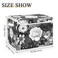 thumbnail image 3 of Foldable Fabric Storage Bin With Handle Collapsible Basket Box Storage With Lid Organizer Rose, 3 of 7