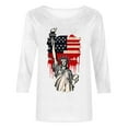 thumbnail image 4 of GERsome 4th of July Tops for Women 3/4 Sleeve American Flag Shirts Crewneck Loose Fit Tshirts USA Patriotic Graphic Summer Tees S-2XL, 4 of 4