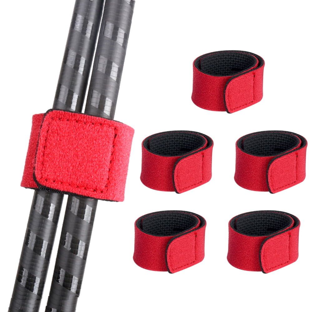 Fishing Rod Belts Cable Tie Strap Stretchy Finishing Rod Red 2 PCS 250mm*30mm 