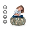 thumbnail image 2 of Abstract Storage Toy Bag Chair, Vertical Waves with Stripes and Ornamental Dotted Effect Pastel Colored Simple, Stuffed Animal Organizer Washable Bag, Large Size, Multicolor, by Ambesonne, 2 of 3