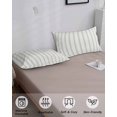 thumbnail image 4 of Sage Green Striped Pillow Covers King Size, Sage Green White Stripes Farmhouse Soft Bed Throw Pillowcases Breathable Cooling Long Lumbar Body Pillow Sham Cover for Bed Sofa 20''x40'', 4 of 7