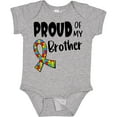 thumbnail image 3 of Inktastic Proud of My Brother Autism Awareness Puzzle Piece Ribbon Boys or Girls Baby Bodysuit, 3 of 5