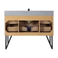 thumbnail image 4 of Helios 48" Single Bathroom Vanity in Weathered Pine with Carrara White Composite Stone Countertop with Mirror, 4 of 8